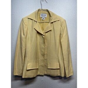 Vintage Oscar De La Renta Women's Size 8 Button Up Yellow Blazer Jacket Lined